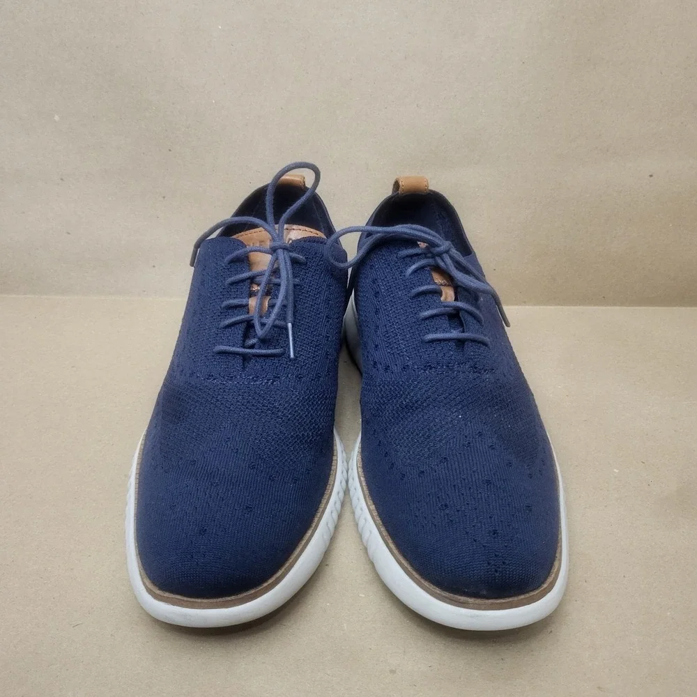 Cole Haan 2 Zerogrand (Sz 12 M) Stitchlite Blue Mens Knit Grand OS Wingtip